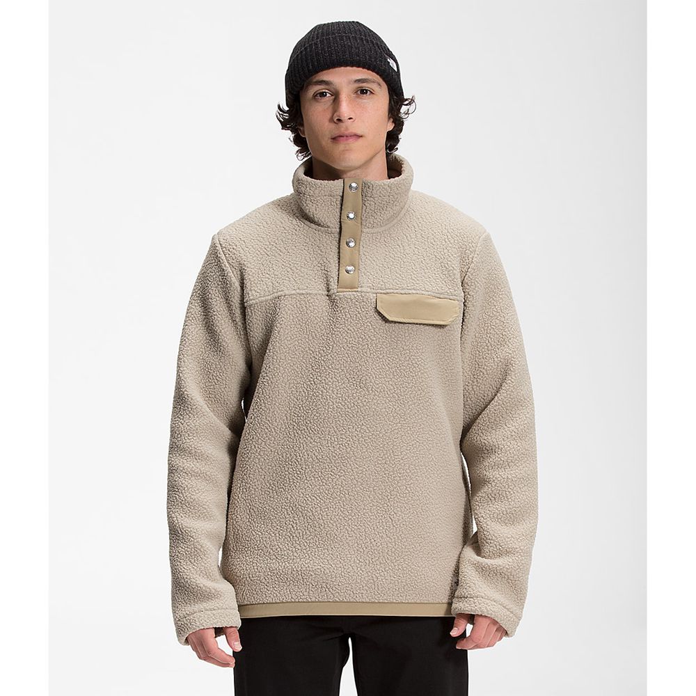 The North Face Pullover Mens Australia - The North Face Cragmont ¼ Snap Khaki (FEM-148592)